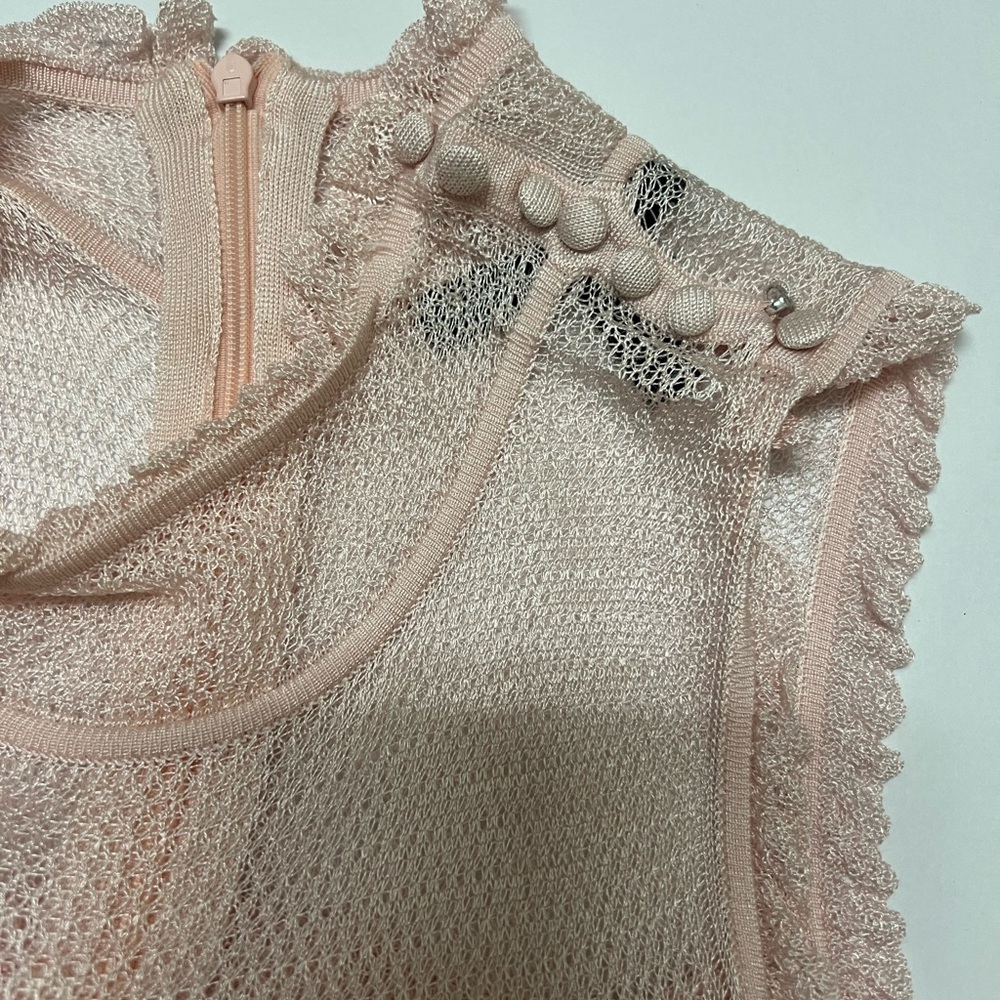 White House Black Market sleeveless high neck ruffle pullover sweater size M - Picture 5 of 8